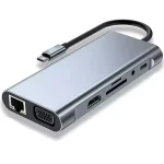 تبدیل Type-c به Lan/HDMI/VGA/TF/SD/AUDIO/TYPE-C/USB